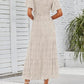 👗 50% RABATT NU! 🌸 Women's Casual Floral Print Maxi Dress – Flutter Ärmar, Smockad Hög Midja & Flödande Lagerkjol För En Romantisk Look ✨