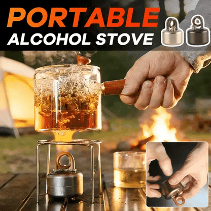 Bärbart spritkök för camping
