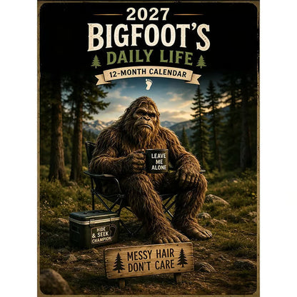 2027 Bigfoot-kalender med vardagsmotiv