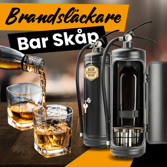 Kreativ Present: Brandsläckare Bar Skåp - "Min Grotta, Mina Regler"