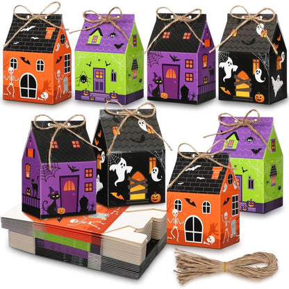 Halloween Mini Candy Boxes Treat Boxes Fill It Yourself Empty Gift Boxes Candy Boxes,School Home Table Halloween Decorations,Kraft Paper Container for Halloween Xmas Holiday Birthday Wedding Party Supplies
