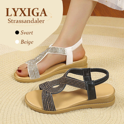 Lyxiga Sandaler med Strass och Halkfri Mjuk Sula