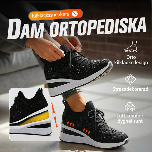 🔥Sista dagen-kampanj 50 % RABATT – Casual dammode, andningsbara korrigering sneakers med strassdekoration