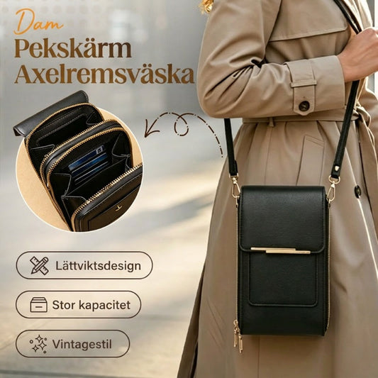 🔥 50% RABATT – HETT SALU! Pekskärmsförsedd stöldskyddad säkerhetsväska – använd mobilen utan att öppna, RFID‑skydd & diskret design – perfekt för resor, pendling och vardagen 📱🛡️