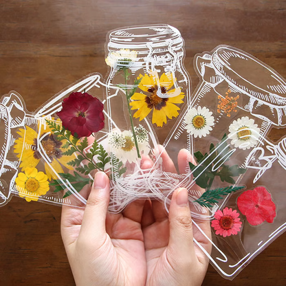 🔥 Tidsbegränsad Rabatt 50% 🔥 40st Transparenta Torkade Blomster Bokmärken – DIY Presentbokmärken
