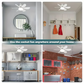 3-in-1 Portable Ceiling Fan & Light With Remote Control