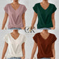 💥STOR REA💷Bästa pris👚Elegant kortärmad T-shirt med vriden V-ringning
