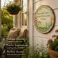 🌸 50 % RABATT NU! 🌿 Rund Trädgårdsskylt i Metall – “Leave Room in Your Garden for the Angels to Dance” ✨