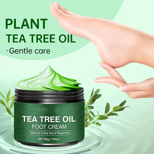 Lugnande fotkräm med aloe vera och tea tree