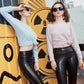 S-formade leggings i PU-läder