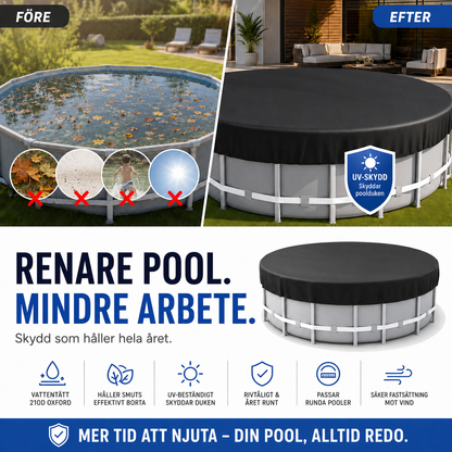 🏊 50 % RABATT NU! 🛡️ Vattentätt poolöverdrag – håller poolen renare med mindre underhåll, skyddar mot regn, löv & UV – perfekt för ovanmarkspooler ☀️