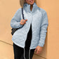 ❄️Damen Stickad patchwork puffy jacka