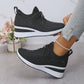 Casual dammode, andningsbara korrigering sneakers med strassdekoration