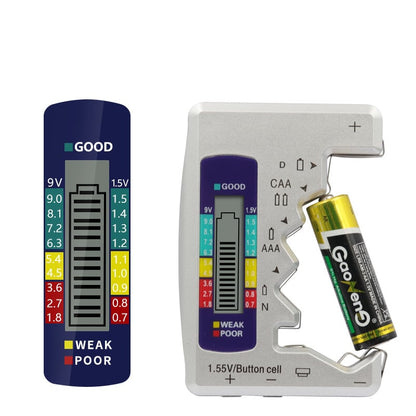 🎁 Het försäljning – 50 % rabatt! ⚡Universell batteritestare – Kontrollerar AA-, AAA-, 9V-, knapp- och andra batterier på 3 sekunder! Kompakt, noggrann🔋⏱️