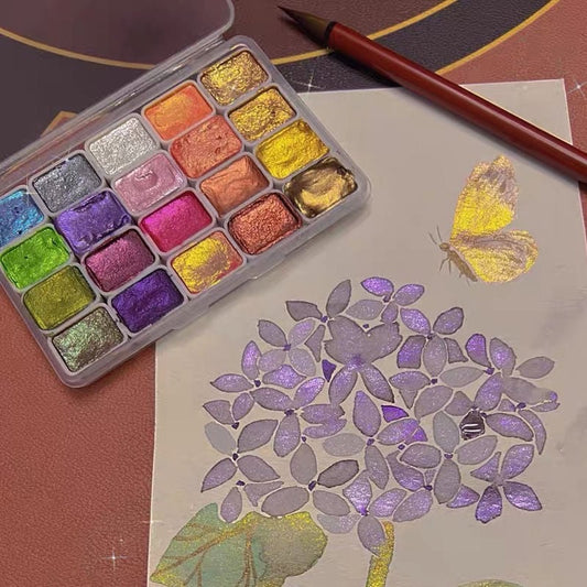 🎨20 akvarellfärger + 11 akvarellkritor för att utforska dina färgglada idéer! 🌈