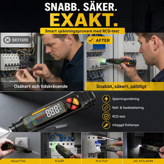 ⚡ 50% RABATT!  Smart Effektmätningspenna – Spänningstest, Kontaktfri & Multifunktionsdetektion 🔍