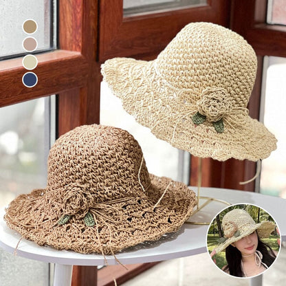 👒Elegant virkad stråhatt med volangdetalj