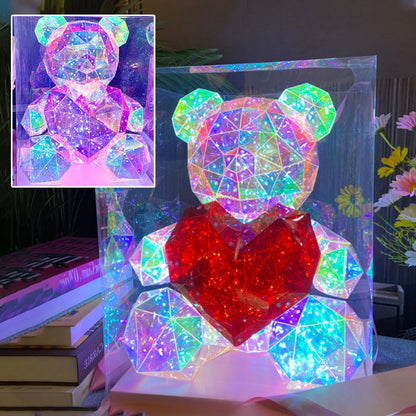 💕Alla hjärtans dag-erbjudande - 50 % RABATT🎁 Färgglad lysande björn