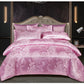 💝 Frakt Gratis Europeisk lyxig satin jacquard 4-delad bäddset