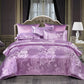 💝 Frakt Gratis Europeisk lyxig satin jacquard 4-delad bäddset