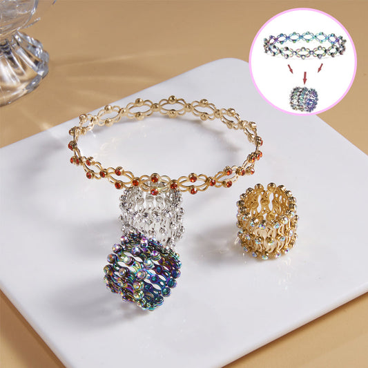 Vikbart upprullningsbart ringarmband🎁 Gratis vacker ringbox✨