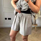 Shorts och topp med volang i cheesecloth för kvinnor
