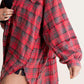 💕Damsömmar Raw Edge Washed Oversized Skjorta Jacka med fickor