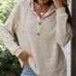 Kvinnors trendiga enfärgade huvtröja med lång ärm
