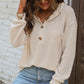 Kvinnors trendiga enfärgade huvtröja med lång ärm