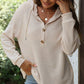 Kvinnors trendiga enfärgade huvtröja med lång ärm