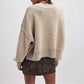 Women's Cropped Butterfly Print Crewneck Sweater