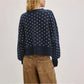 Women's Cropped Butterfly Print Crewneck Sweater