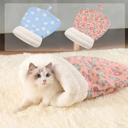 Mysig vintersovsäck för katter