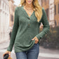 Kvinnors V-ringad Knapp Ribbstickad Långärmad Topp