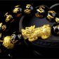 Pixiu Svart Obsidian Rikedom Armband