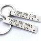 Rolig nyckelring till födelsedag - “I love you more in the end I win“
