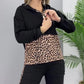 Leopardmönstrad avslappnad patchwork sweatshirt tvådelad set