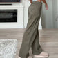 Avslappnade Lösa Byxor med Hög Midja och Fickor för Kvinnor