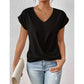 💥STOR REA💷Bästa pris👚Elegant kortärmad T-shirt med vriden V-ringning