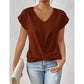 💥STOR REA💷Bästa pris👚Elegant kortärmad T-shirt med vriden V-ringning