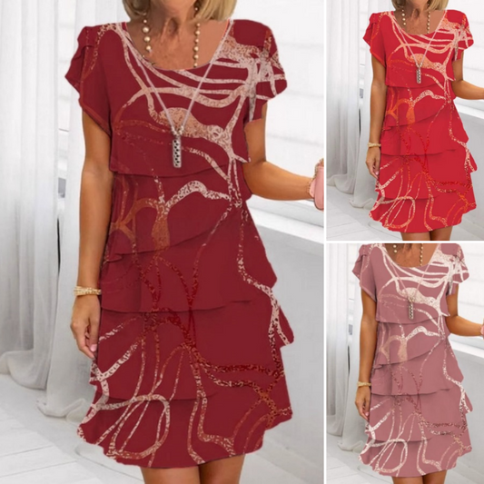 🔥2026 Ny 50% rabatt Hot Sale🔥💕Kvinnors eleganta mode med volangklänning
