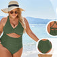 Push-up magekontroll för damer med V-ringad utskurna baddräkter