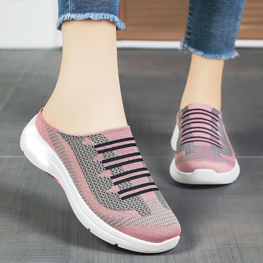 Andningsbara sneakers med öppen bakdel för damer