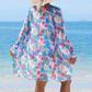 🌊🐚🌴Blooming Magic of Summer - Tredelad bikinibaddräkt i mesh för kvinnor