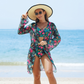 🌊🐚🌴Blooming Magic of Summer - Tredelad bikinibaddräkt i mesh för kvinnor