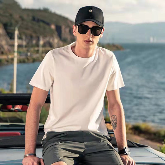 Kortärmad T-shirt med avslappnad passform för herr