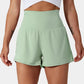 🥰 2-i-1-yogashorts med hög midja och sidofickor