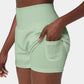 🥰 2-i-1-yogashorts med hög midja och sidofickor