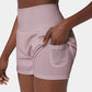 🥰 2-i-1-yogashorts med hög midja och sidofickor