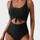 Ruched Tie-Knot Tummy Control One-Piece Swimsuit